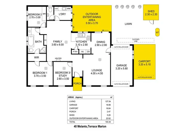 Floorplan of Homely house listing, 40 Melanto Terrace, Marion SA 5043