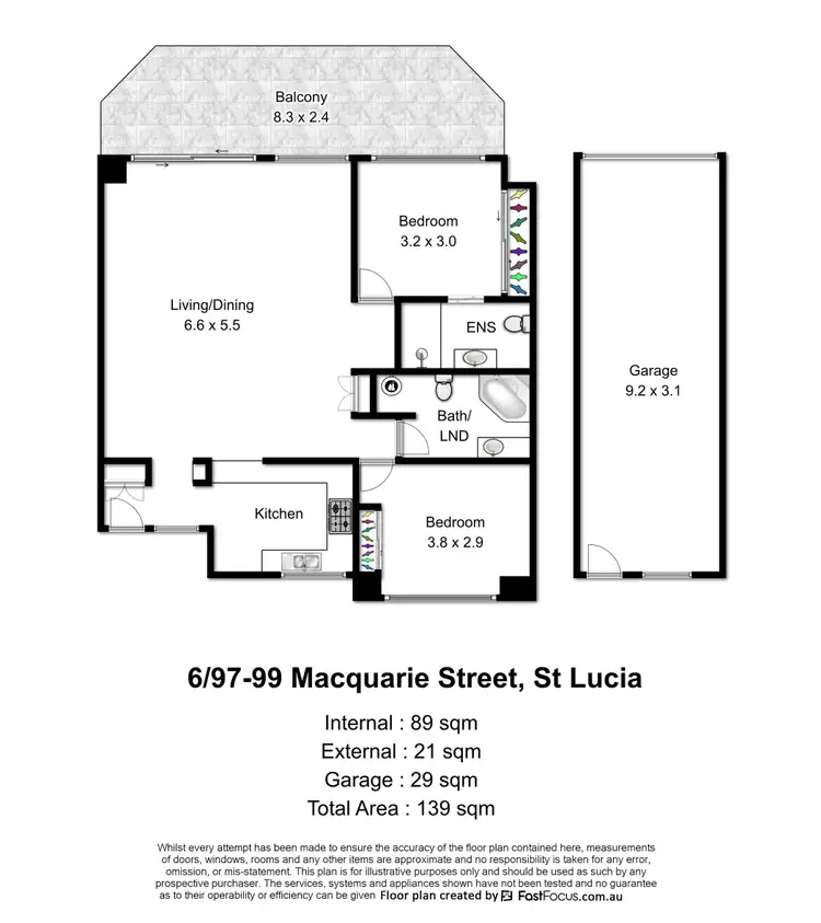 Floorplan of Homely apartment listing, 6/97-99 Macquarie Street, St Lucia QLD 4067