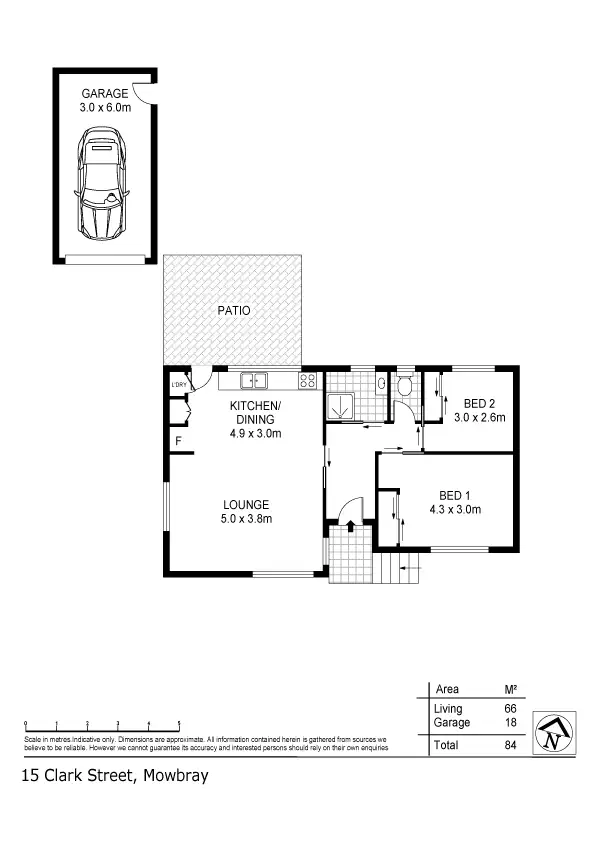 Floorplan of Homely house listing, 15 Clark Street, Mowbray TAS 7248