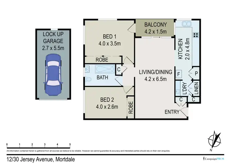 Floorplan of Homely unit listing, 12/30 Jersey Avenue, Mortdale NSW 2223