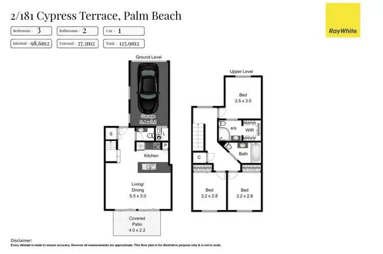 Floorplan of Homely townhouse listing, 2/181 Cypress Terrace, Palm Beach QLD 4221
