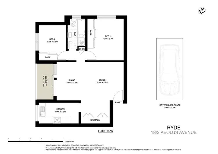 Floorplan of Homely apartment listing, 18/3 Aeolus Avenue, Ryde NSW 2112