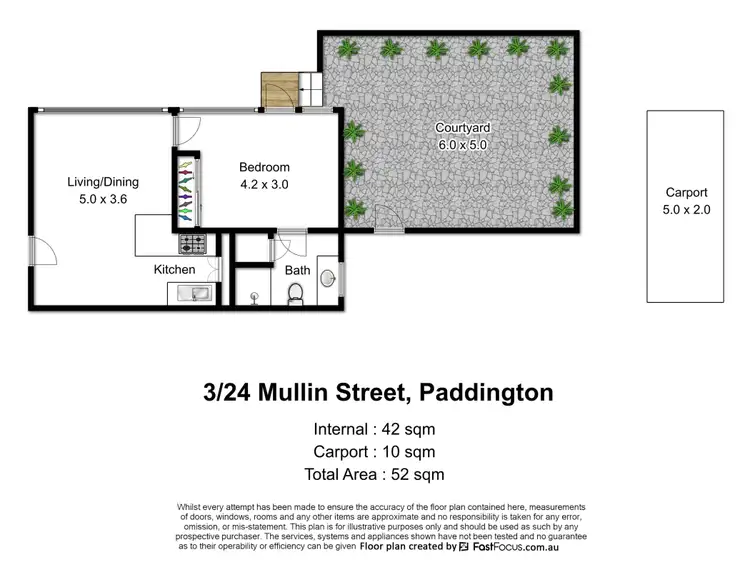 Floorplan of Homely apartment listing, 3/24 Mullin Street, Paddington QLD 4064