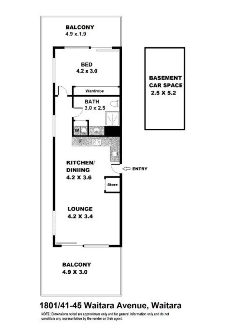 Floorplan of Homely unit listing, 1801/41-45 Waitara Avenue, Waitara NSW 2077