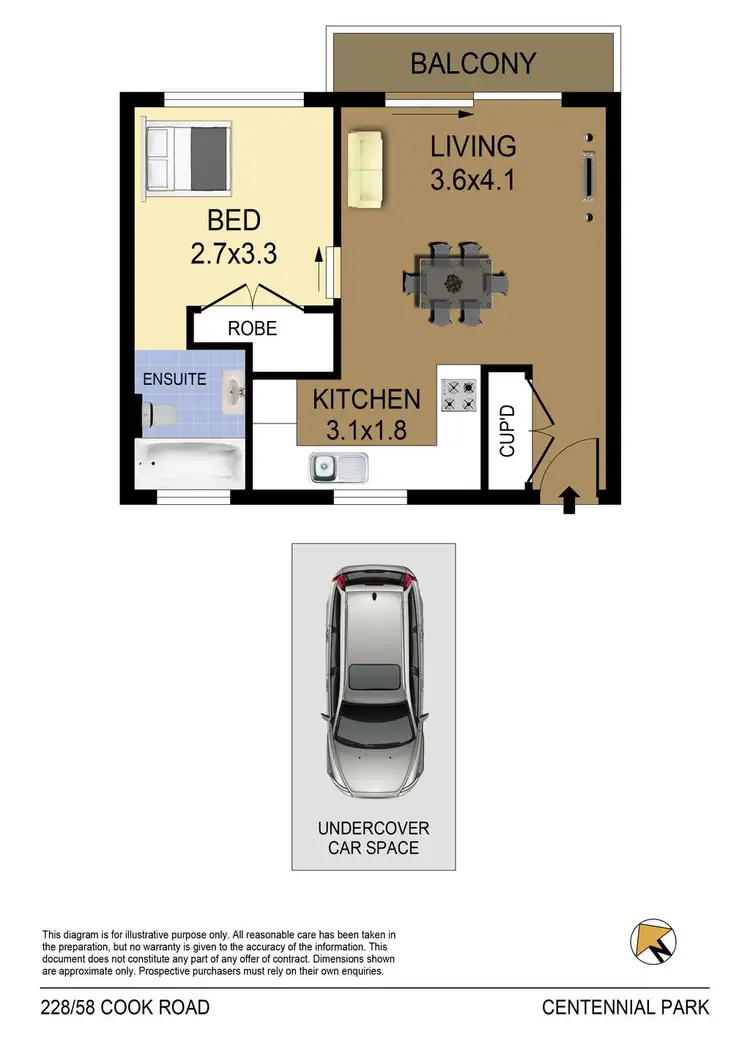 Floorplan of Homely apartment listing, 228/58 Cook Road, Centennial Park NSW 2021