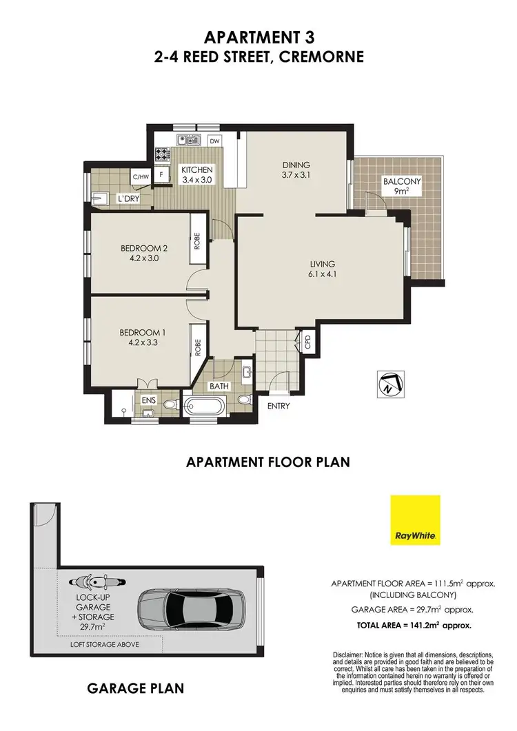 Floorplan of Homely apartment listing, 3/2-4 Reed Street, Cremorne NSW 2090