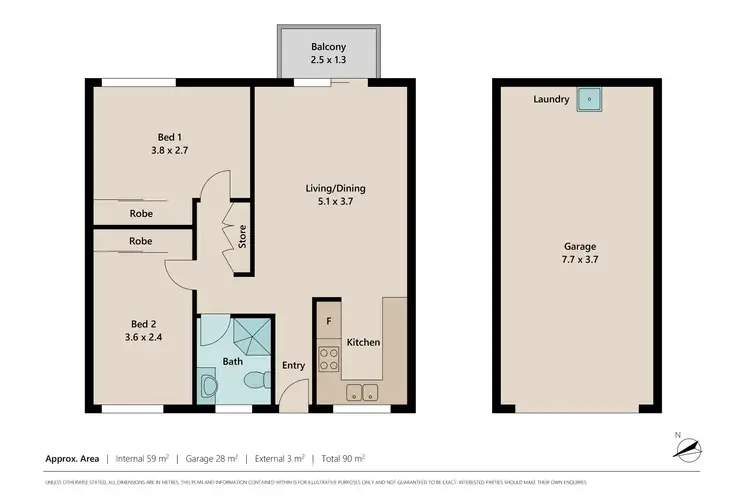 Floorplan of Homely unit listing, 7/66 Elizabeth Street, Paddington QLD 4064