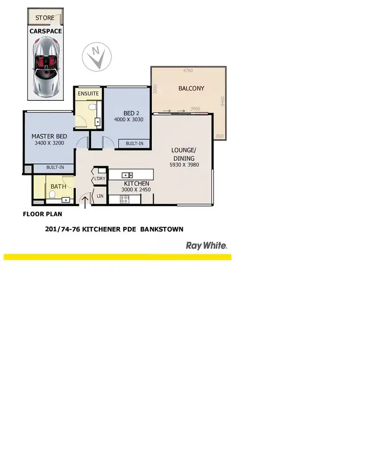 Floorplan of Homely unit listing, 201/74-76 Kitchener Parade, Bankstown NSW 2200