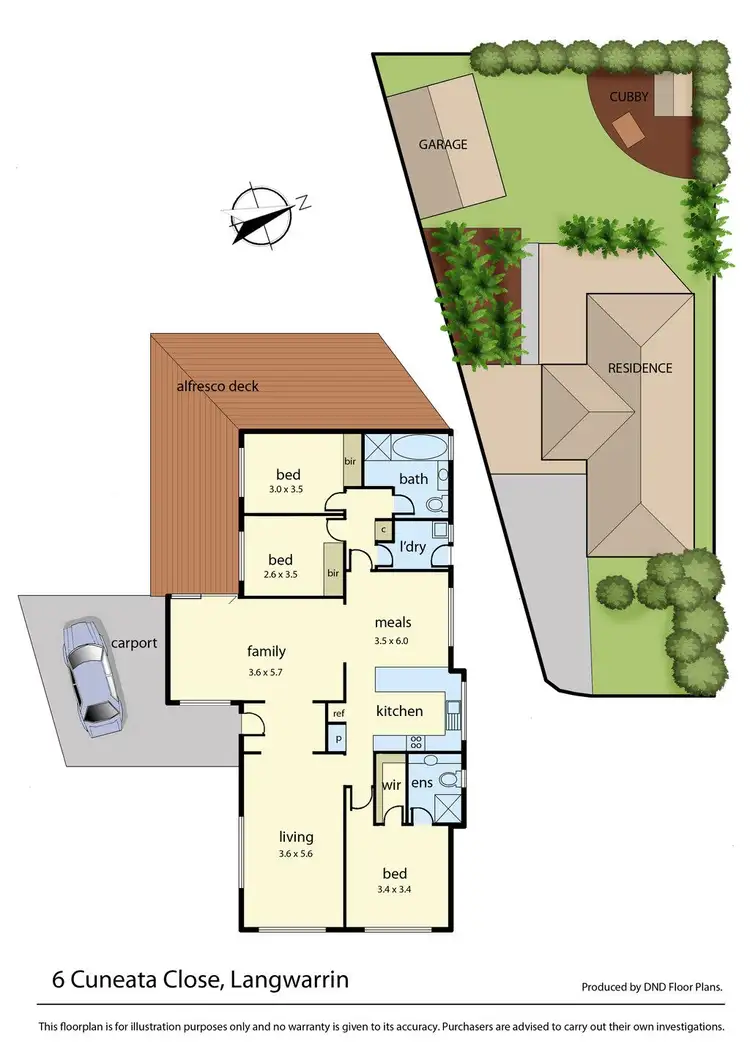 Floorplan of Homely house listing, 6 Cuneata Close, Langwarrin VIC 3910