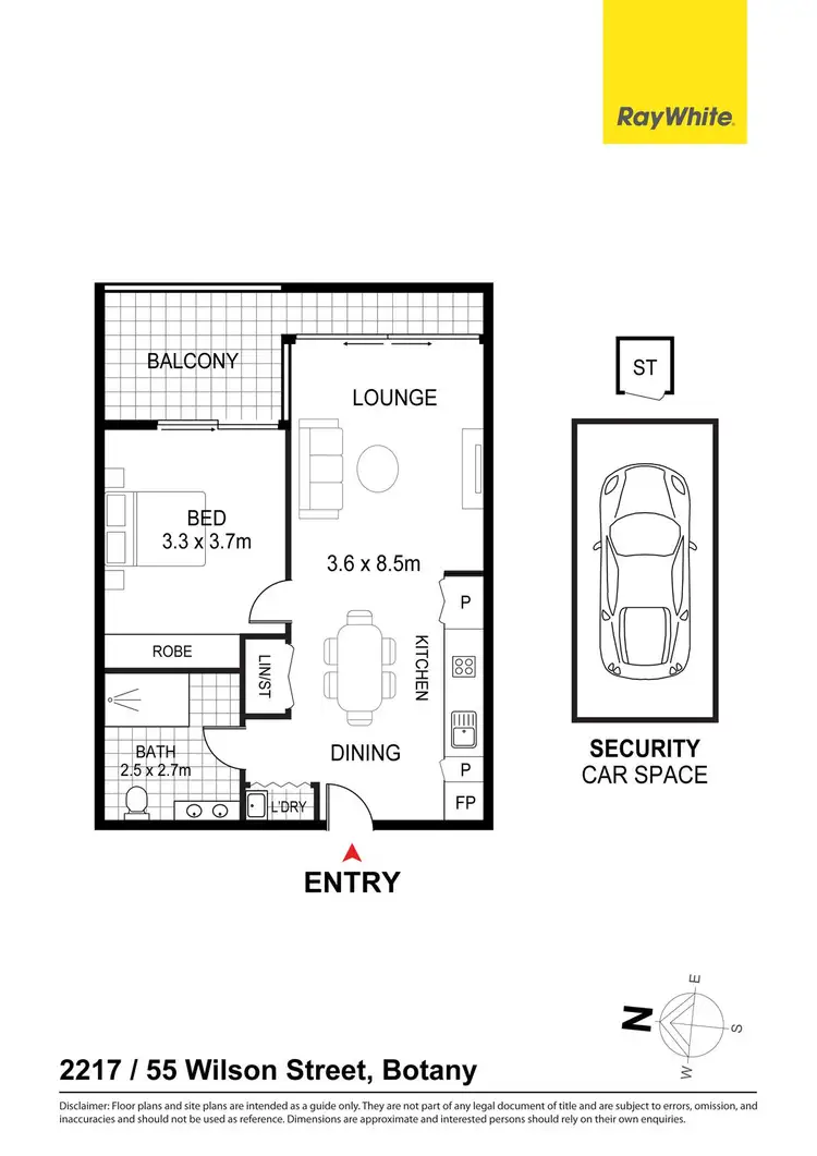 Floorplan of Homely apartment listing, 2217/55 Wilson Street, Botany NSW 2019