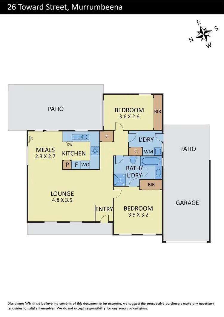 Floorplan of Homely townhouse listing, 26 Toward Street, Murrumbeena VIC 3163