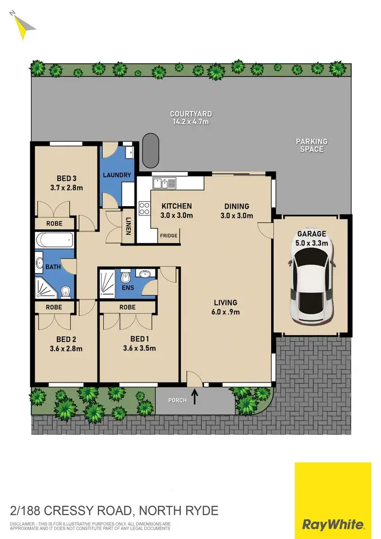 Floorplan of Homely villa listing, 2/188 Cressy Road, North Ryde NSW 2113