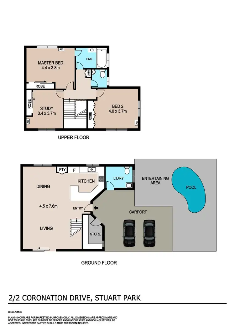 Floorplan of Homely townhouse listing, 2/2 Coronation Drive, Stuart Park NT 820