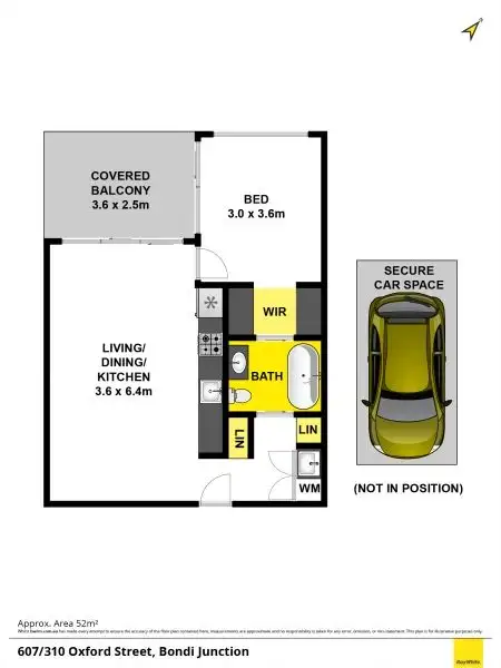 Floorplan of Homely apartment listing, E607/310 Oxford Street, Bondi Junction NSW 2022