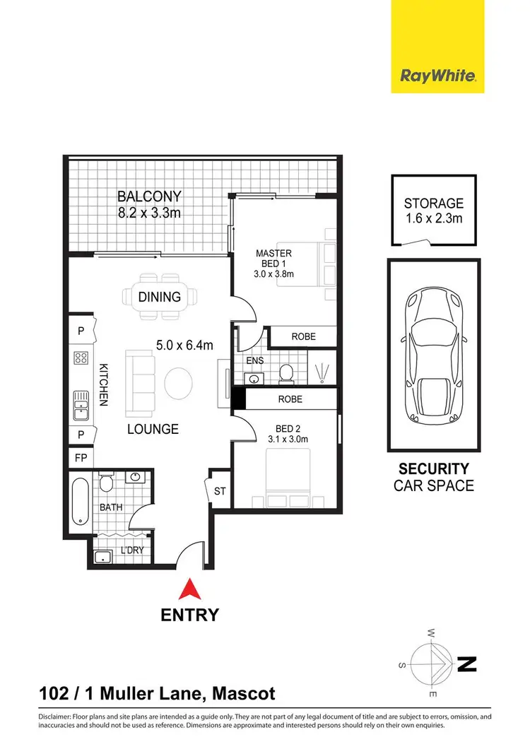 Floorplan of Homely apartment listing, 102/1 Muller Lane, Mascot NSW 2020