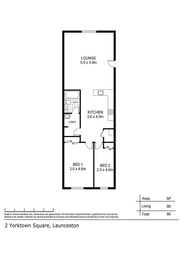 Floorplan of Homely townhouse listing, 2 Yorktown Square, Launceston TAS 7250