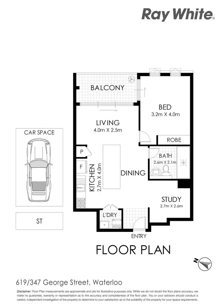Floorplan of Homely apartment listing, 619/347 George Street, Waterloo NSW 2017