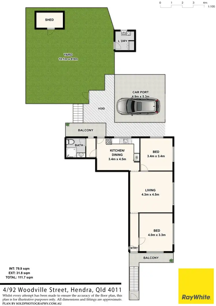 Floorplan of Homely apartment listing, 4/92 Woodville Street, Hendra QLD 4011