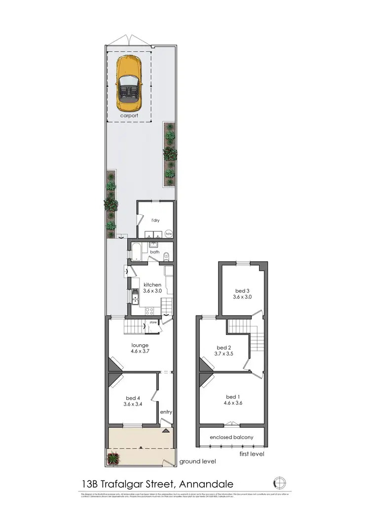Floorplan of Homely terrace listing, 13B Trafalgar Street, Annandale NSW 2038