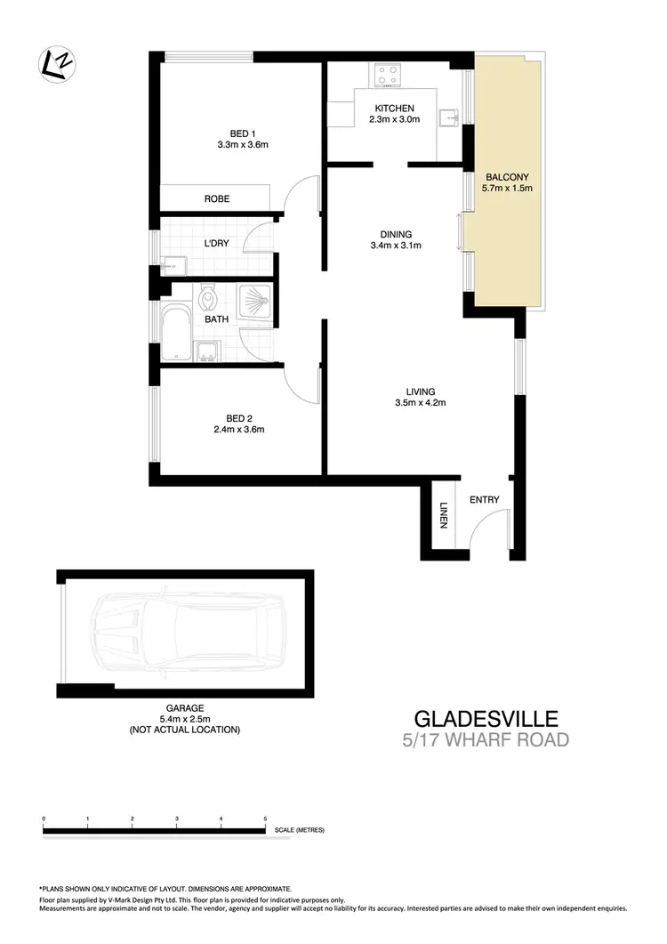Floorplan of Homely apartment listing, 5/17 Wharf Road, Gladesville NSW 2111