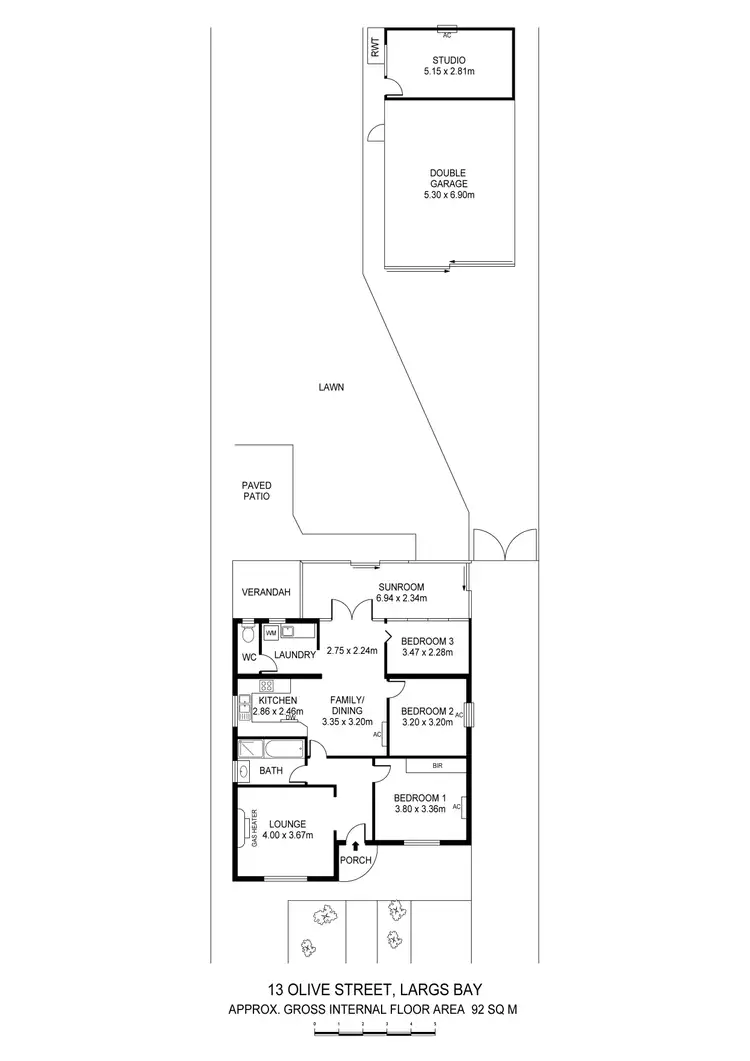 Floorplan of Homely house listing, 13 Olive Street, Largs Bay SA 5016