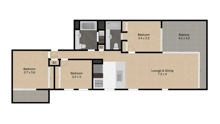 Floorplan of Homely apartment listing, 3130/3 Parkland Boulevard, Brisbane QLD 4000