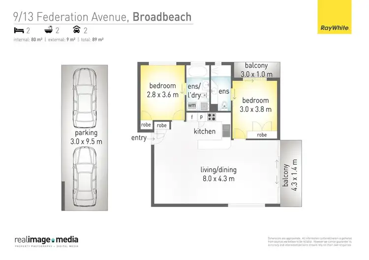 Floorplan of Homely unit listing, 9/13 Federation Avenue, Broadbeach QLD 4218