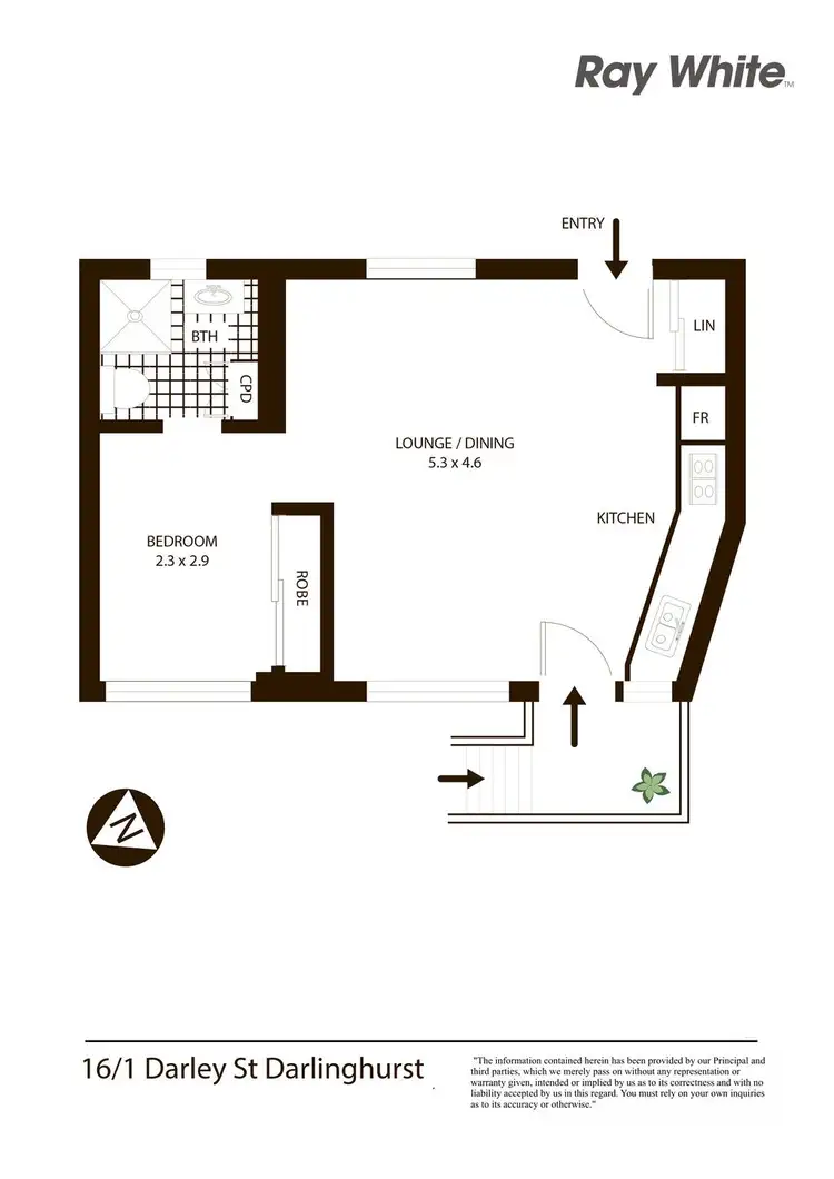Floorplan of Homely apartment listing, 16/1 Darley Street, Darlinghurst NSW 2010