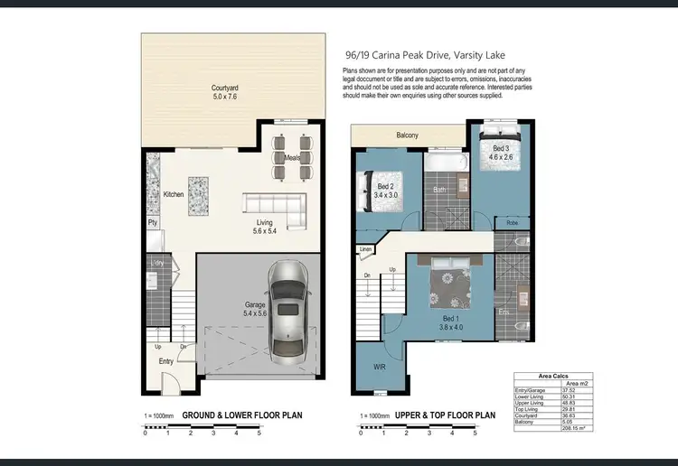 Floorplan of Homely townhouse listing, 96/19 Carina Peak Drive, Varsity Lakes QLD 4227