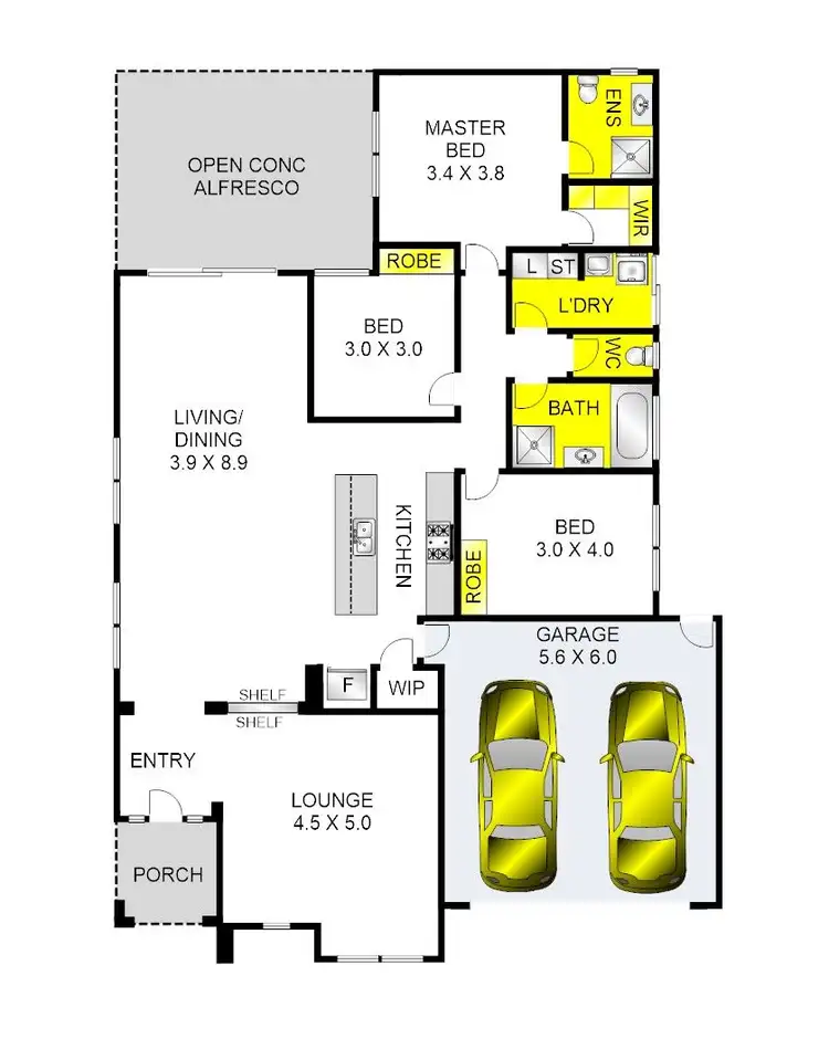 Floorplan of Homely house listing, 3 Browallia Drive, Corio VIC 3214