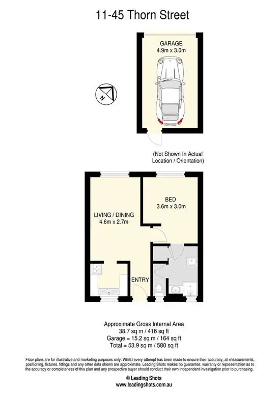 Floorplan of Homely unit listing, 11/45 THORN Street, Kangaroo Point QLD 4169