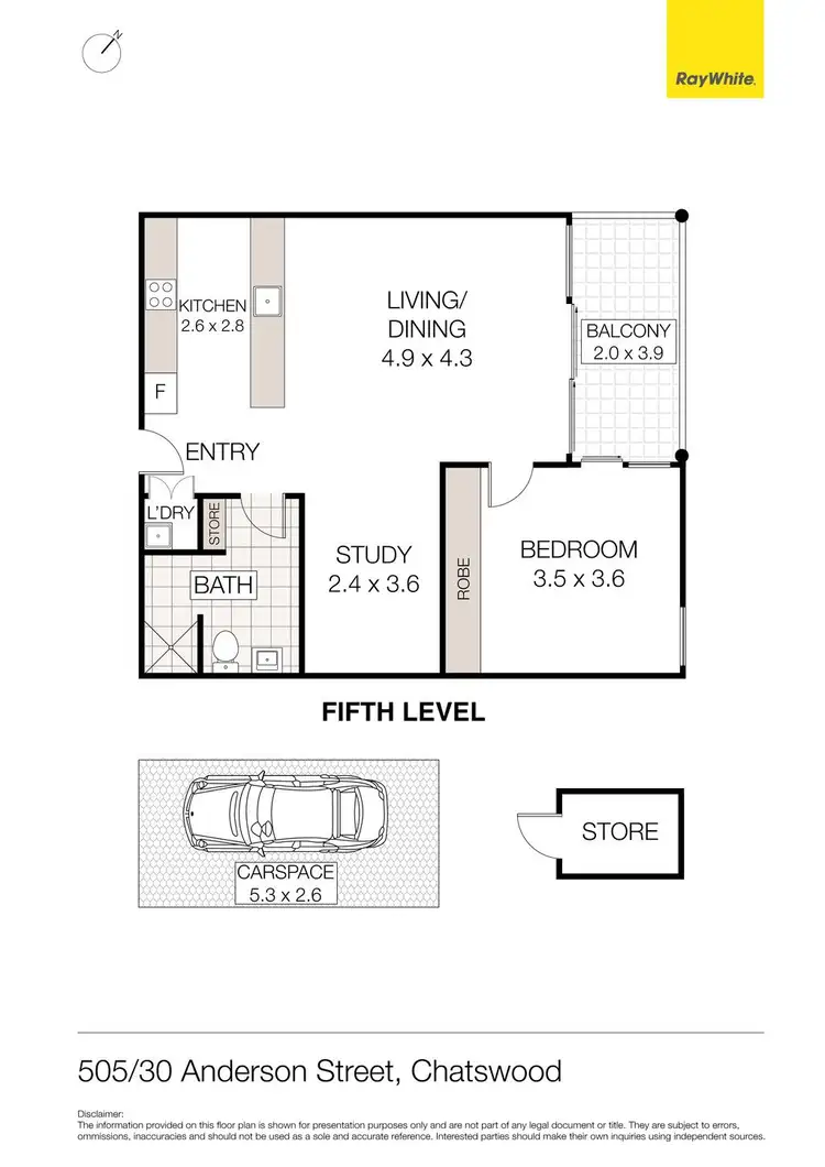 Floorplan of Homely unit listing, 505/30 Anderson Street, Chatswood NSW 2067