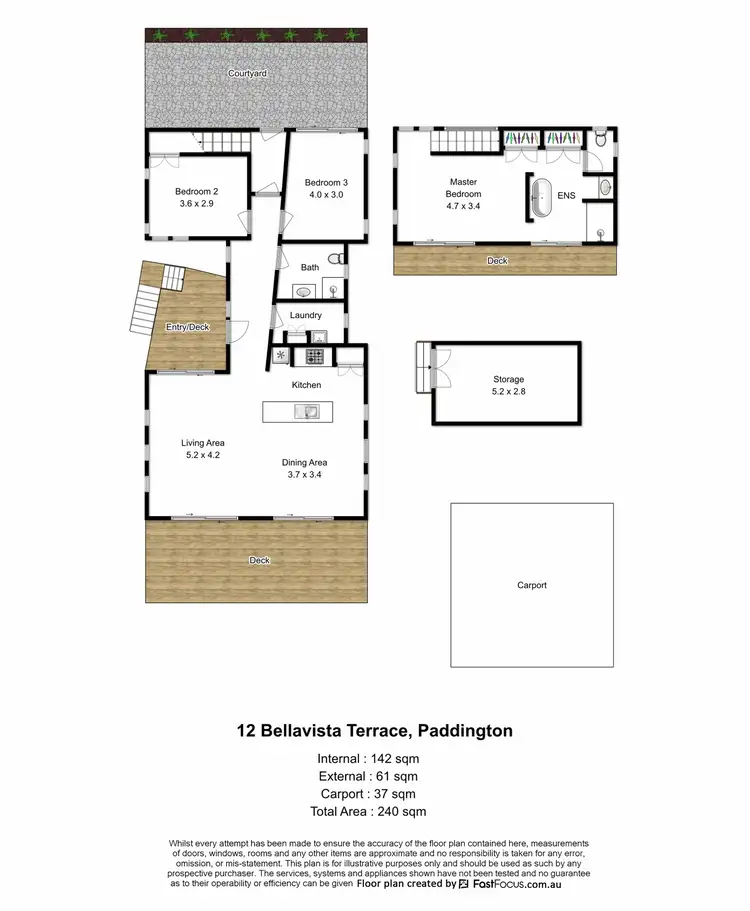 Floorplan of Homely house listing, 12 Bellavista Terrace, Paddington QLD 4064