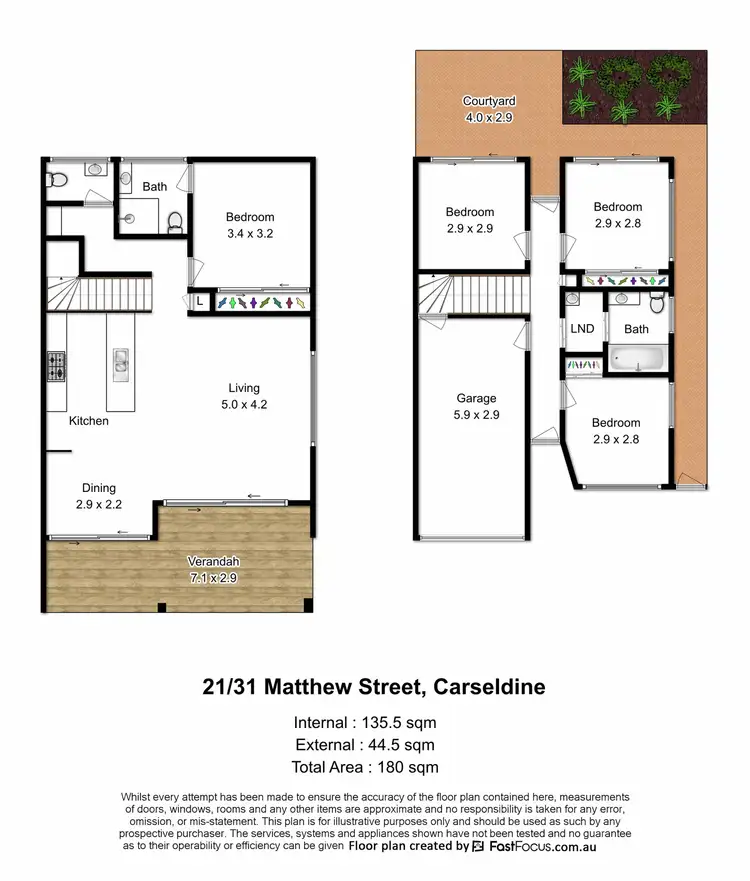 Floorplan of Homely townhouse listing, 21/31 Matthew Street, Carseldine QLD 4034