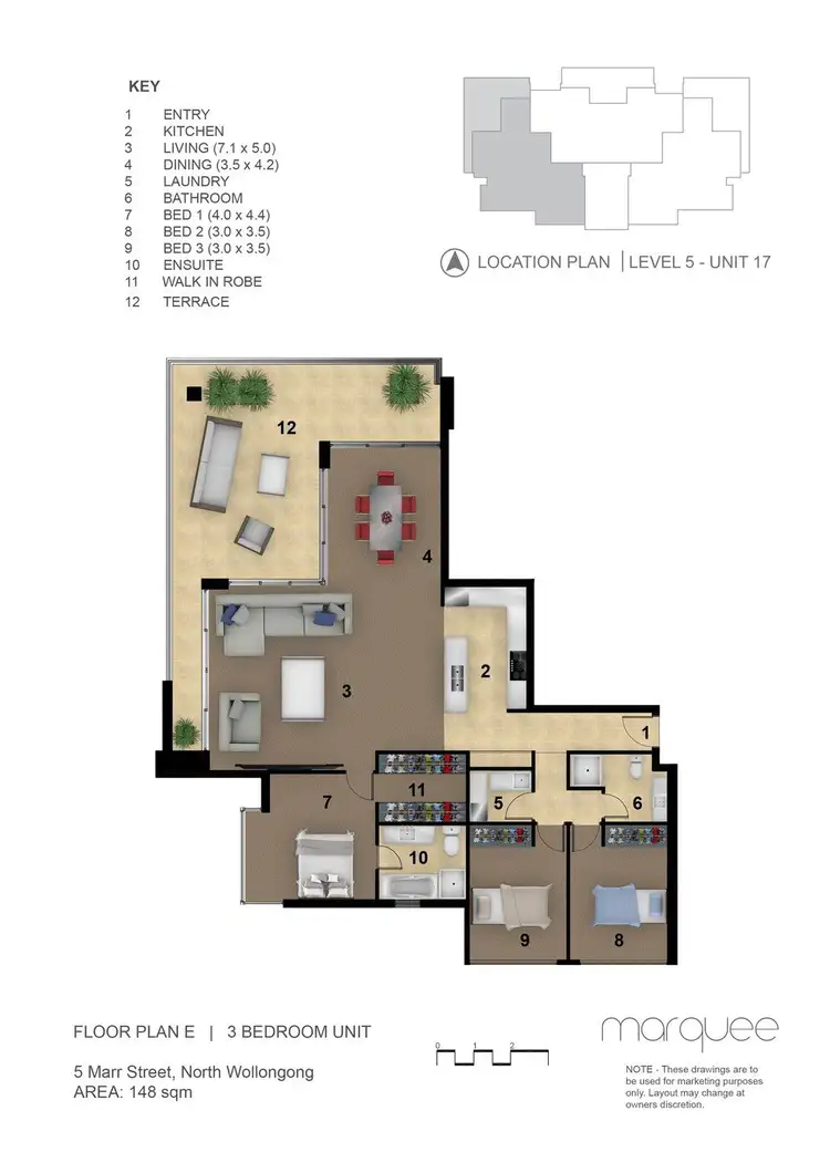 Floorplan of Homely unit listing, 17/5-9 Marr Street, Wollongong NSW 2500