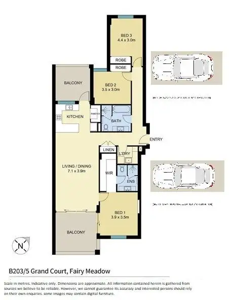 Floorplan of Homely apartment listing, B203/5 Grand Court, Fairy Meadow NSW 2519