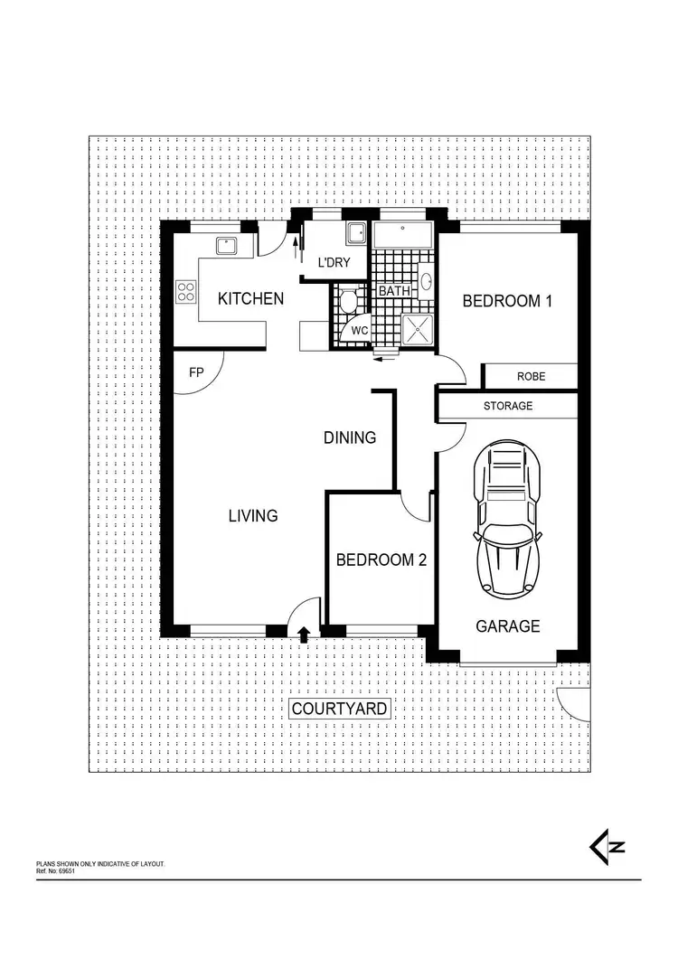 Floorplan of Homely townhouse listing, 1/48 Charteris Crescent, Chifley ACT 2606