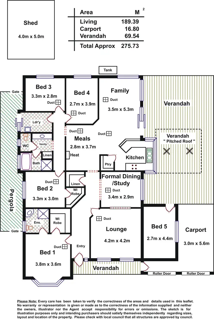 Floorplan of Homely house listing, 7 Finch Close, Andrews Farm SA 5114
