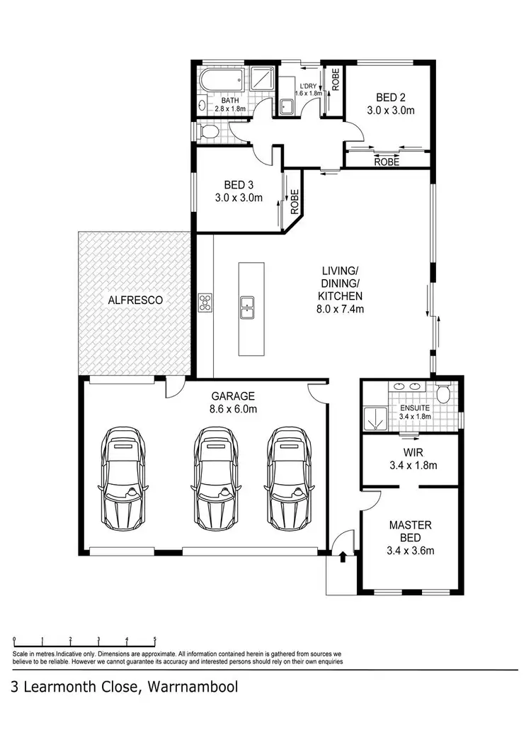 Floorplan of Homely house listing, 3 Learmonth Close, Warrnambool VIC 3280
