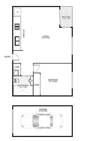 Floorplan of Homely apartment listing, 307/491 WICKHAM Terrace, Spring Hill QLD 4000
