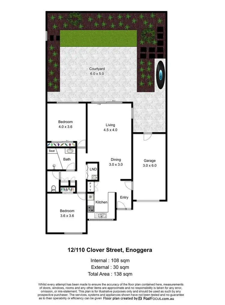 Floorplan of Homely townhouse listing, 12/110 Clover Street, Enoggera QLD 4051