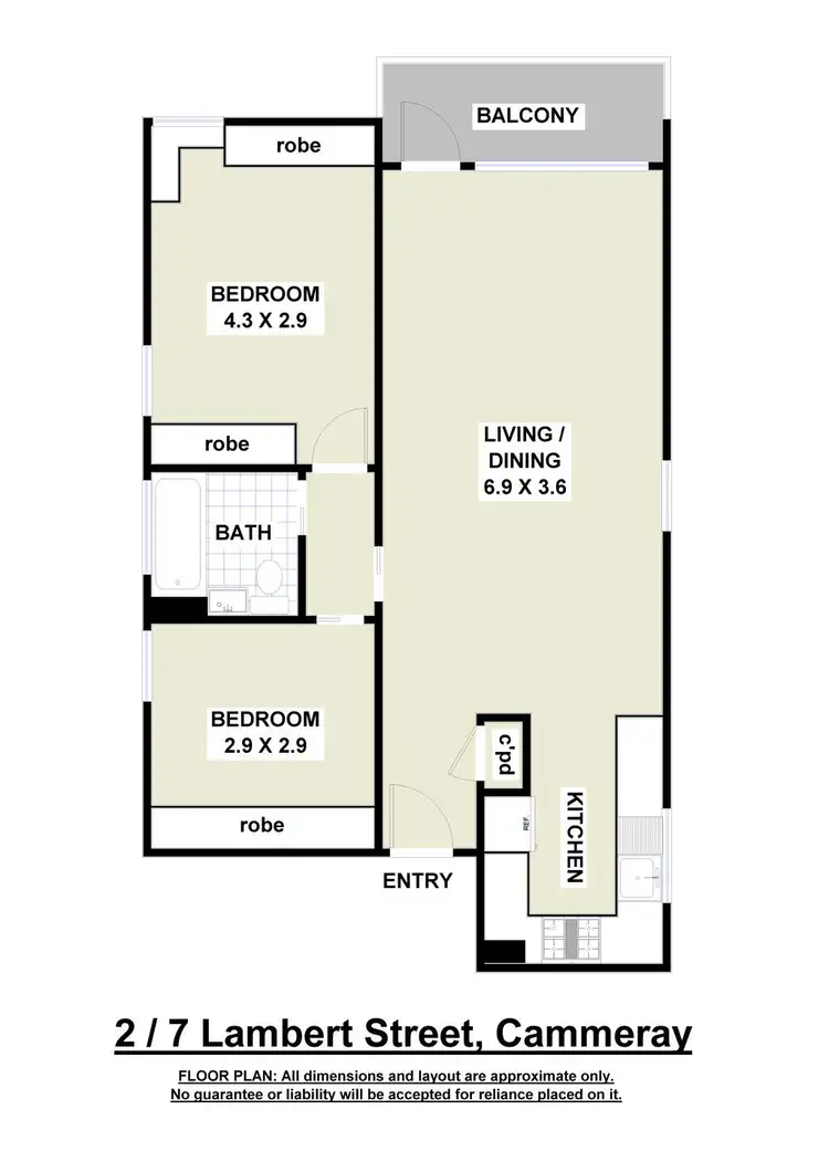 Floorplan of Homely apartment listing, 2/7 Lambert Street, Cammeray NSW 2062