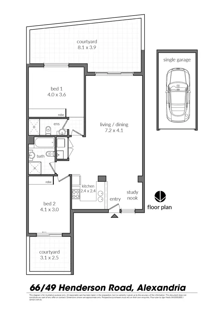 Floorplan of Homely apartment listing, 66/49 Henderson Road, Eveleigh NSW 2015