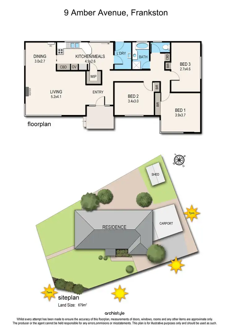 Floorplan of Homely house listing, 9 Amber Avenue, Frankston VIC 3199