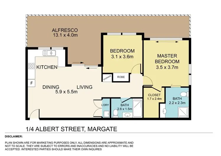 Floorplan of Homely unit listing, 1/4 Albert Street, Margate QLD 4019