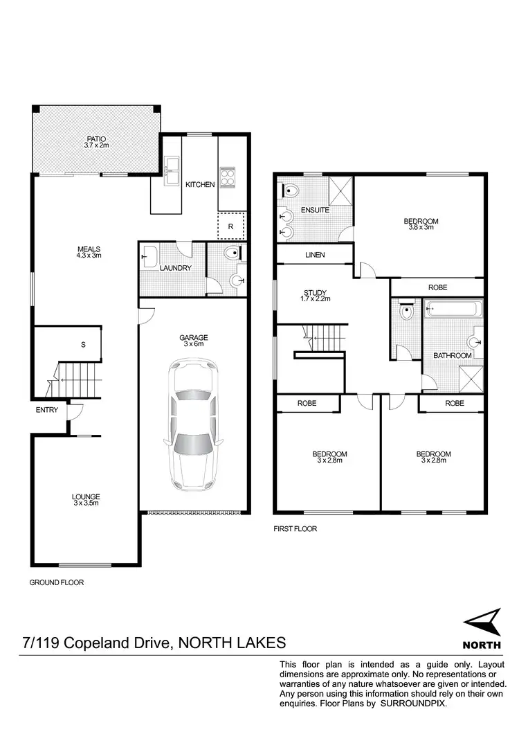 Floorplan of Homely townhouse listing, 7/119 Copeland Drive, North Lakes QLD 4509