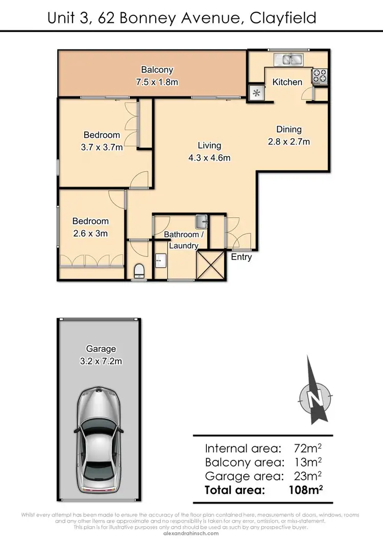 Floorplan of Homely unit listing, 3/62 Bonney Avenue, Clayfield QLD 4011