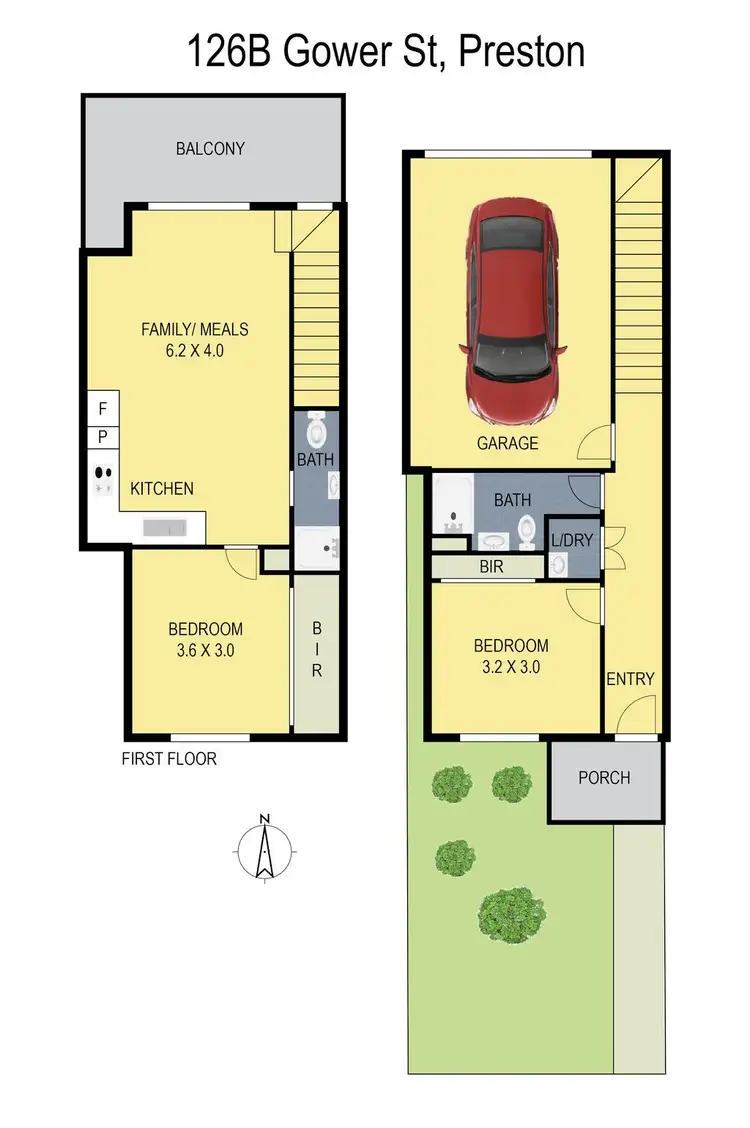 Floorplan of Homely townhouse listing, 126B Gower Street, Preston VIC 3072
