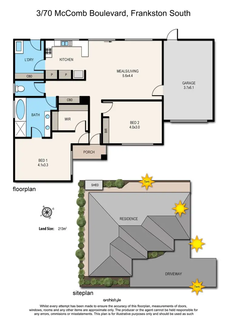 Floorplan of Homely unit listing, 3/70 McComb Boulevard, Frankston South VIC 3199