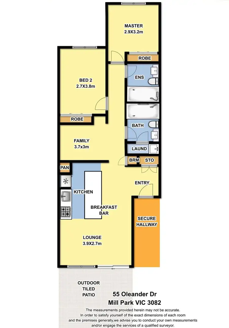 Floorplan of Homely apartment listing, 207/55 Oleander Drive, Mill Park VIC 3082